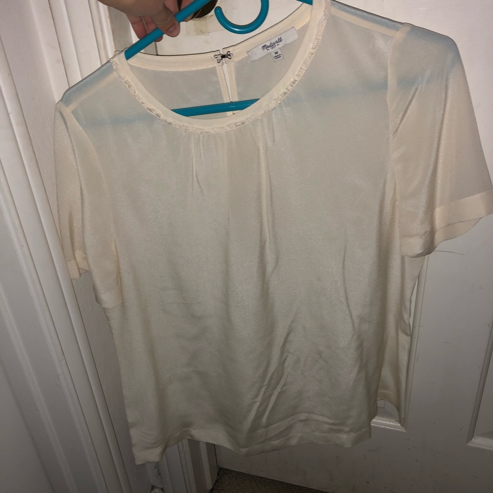 Madewell Silk Shirt Medium White Cream